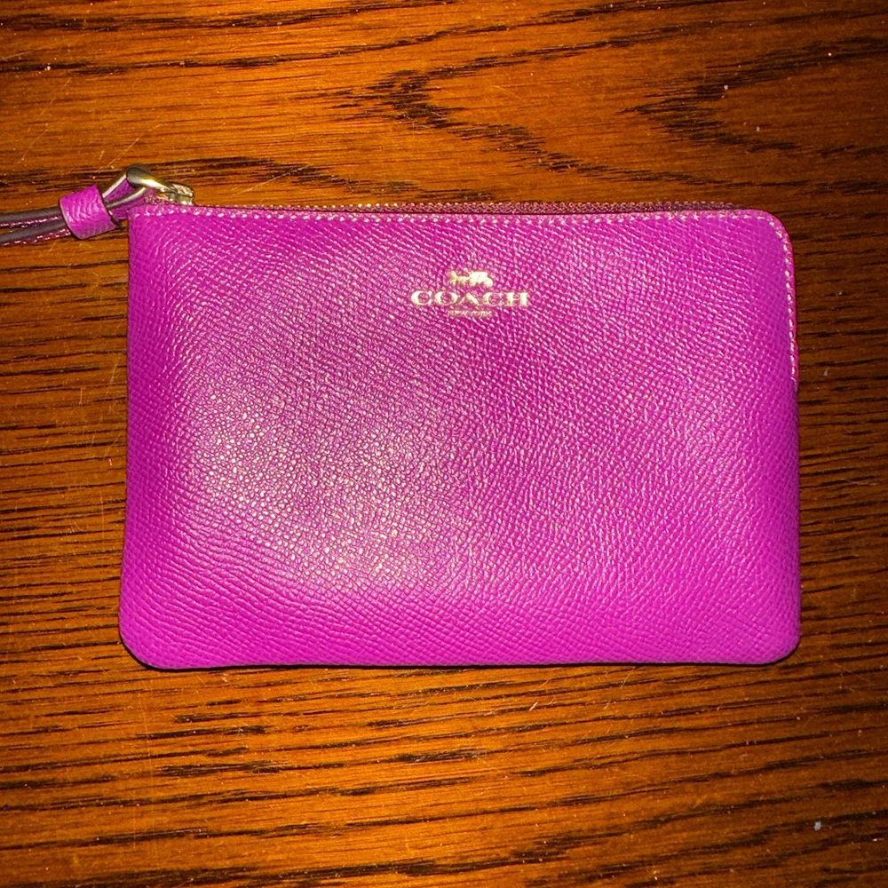 Coach purple wristlet 6”x4” new without tags